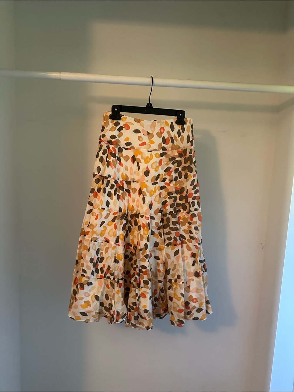 Multi-color Yellow Earth Tones Maxi Skirt